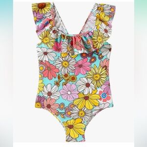 Girls 5-6 one-piece floral swimsuit - New with tags